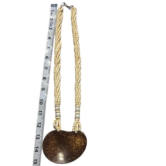 Vintage Beaded Jeweled Bib Collar  Necklace w/ Large Pendant - Picture 7 of 9